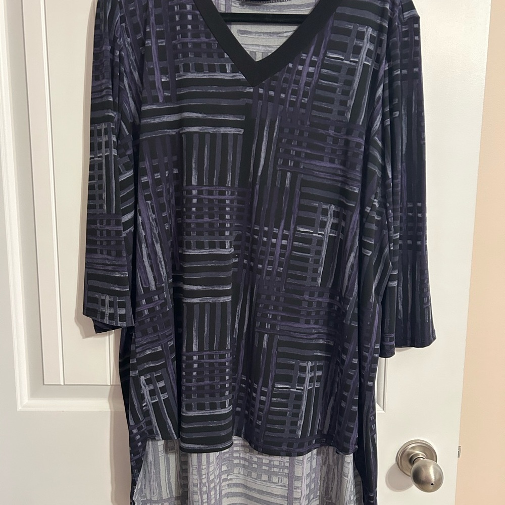 Hamilton Black and Purple Plaid Tunic